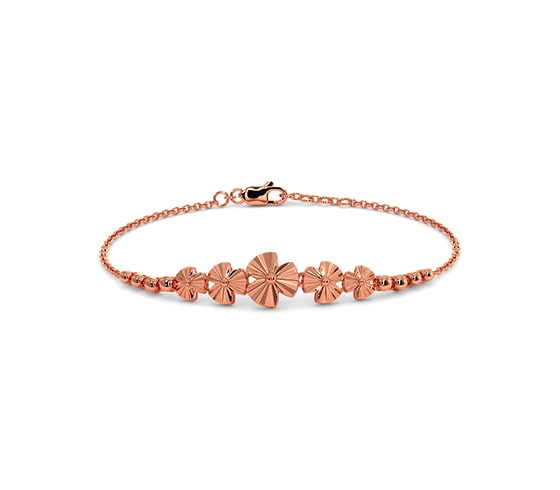 Gold bead bracelet front view